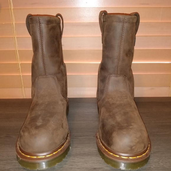Dr. Martens Other - NWOB Dr. Martens Wellington Brown Leather Safety Toe Slip on Boots